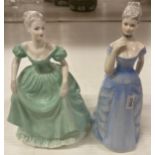 Two Coalport Bone China Ladies of Fashion figurines 'Henrietta' 20cm and 'Emma' 21cm (saleroom