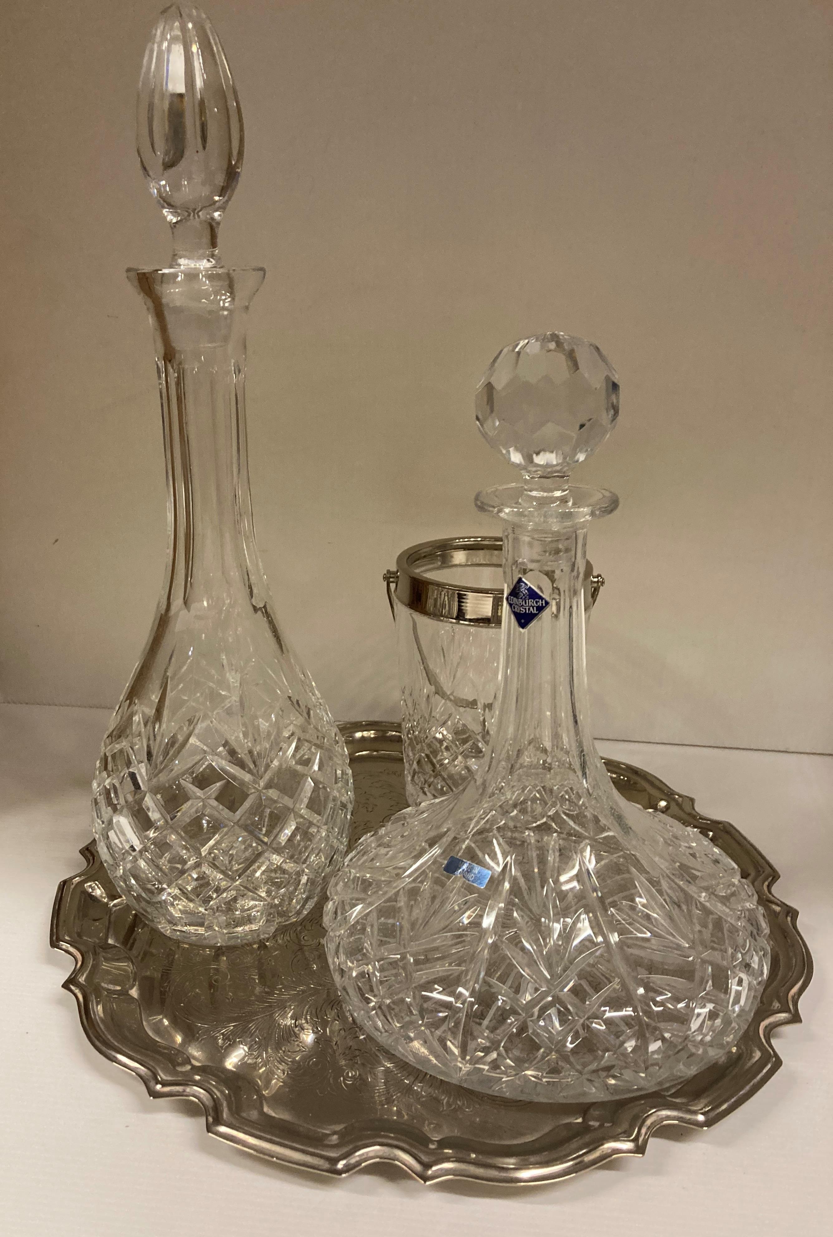 One glass mushroom decanter, one other decanter, - Image 2 of 3