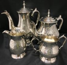 Four piece silver plated tea service (Saleroom location: T11)
