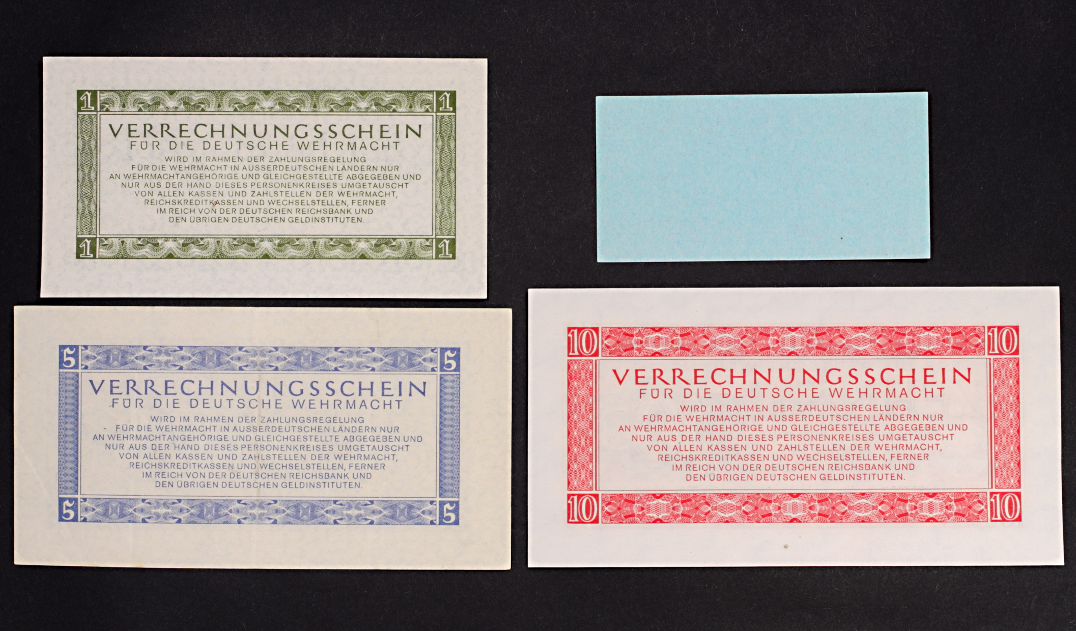 Germany - WW2 Wehrmacht, German Armed Forces, 1944, 1 Pfennig, 1, 5 and 10 Reichsmark, High grades - Image 2 of 2