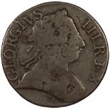 1773 Non-Regal Halfpenny, George III. Crude legends etc. Colonial USA interest