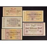 Germany - Reichsbahn Mark banknotes 1923 (5), good grades