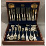 Viners Guild silver collection one hundred piece silver plated canteen of cutlery in a lined