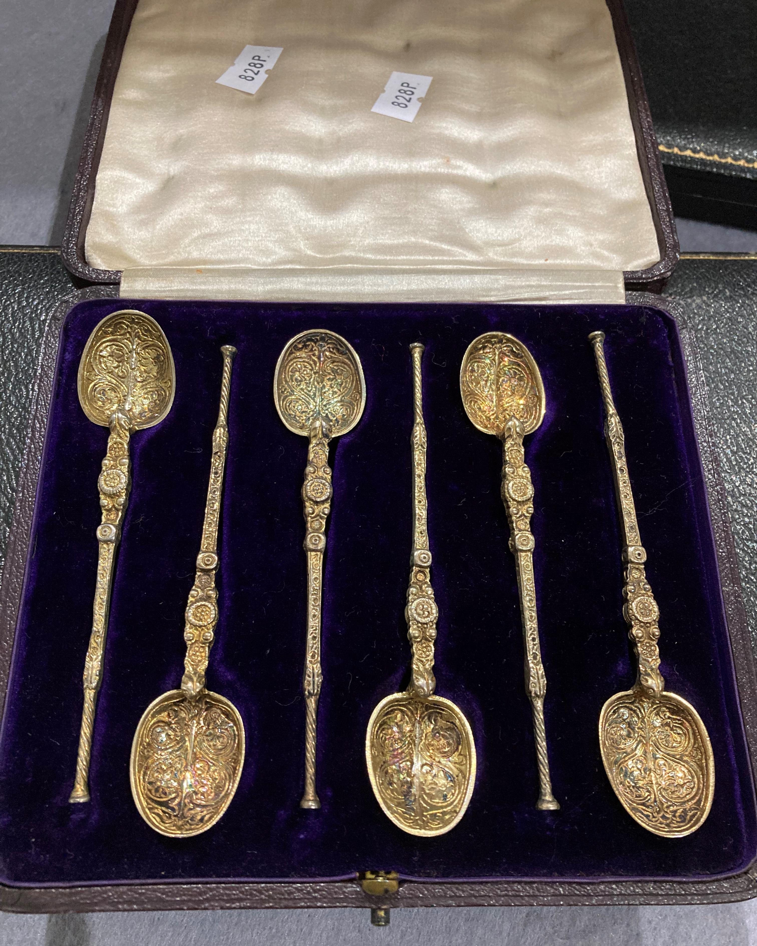 Three boxed sets of silver spoons/teaspoons, - Image 6 of 6