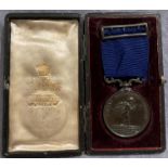 The Royal Humane Society bronze medal awarded to people who have put their own lives at great risk