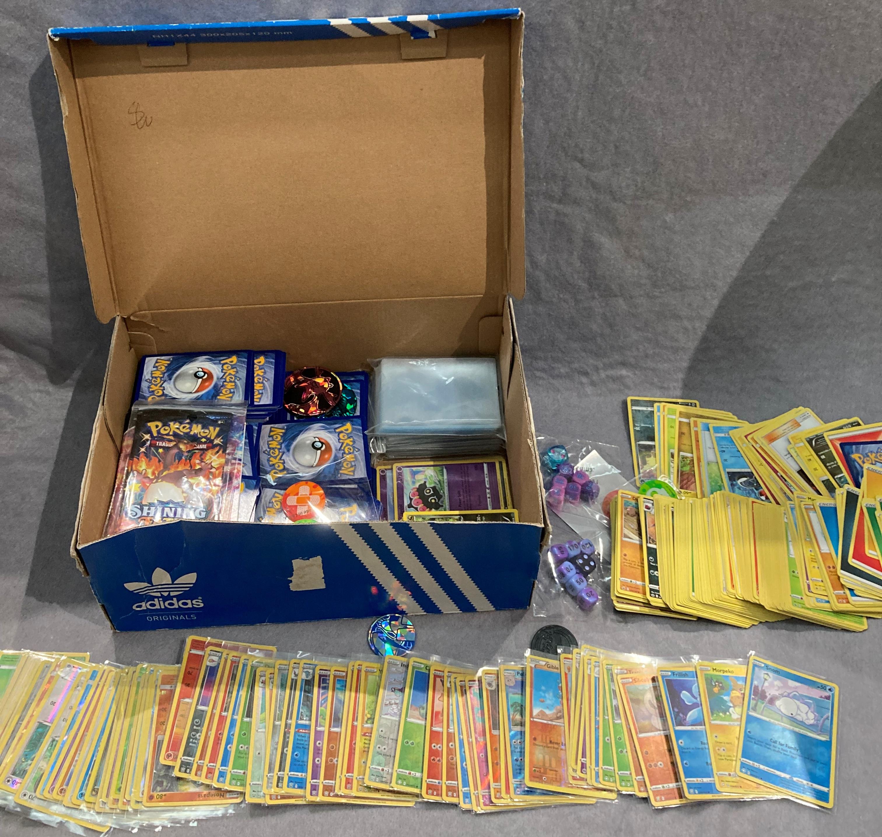 Contents to box - approximately one thousand two hundred and seventy-five Pokémon trading cards