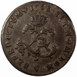 France - Louis XV 2 Sols (Double Sol) 1739 V, Troyes Mint, KM#500.21.