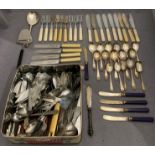 Contents to tin - assorted EPNS and stainless steel cutlery