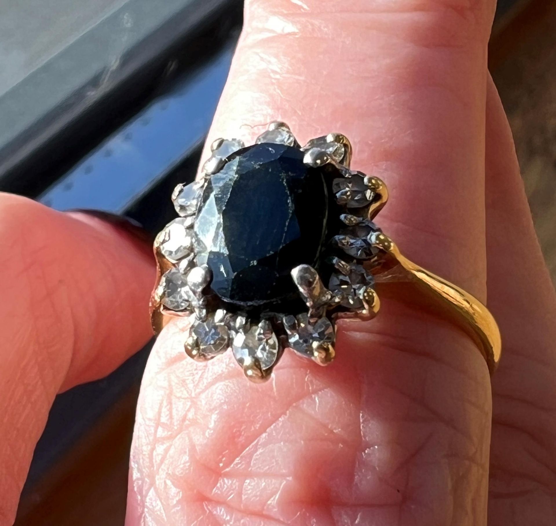 Two 18ct gold rings - an 18ct gold sapphire and diamond ring (size L/M, weight 3. - Image 10 of 15