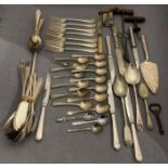 Contents to tray - assorted cutlery including EPNS, stainless steel,