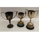 Three electroplated trophies including Ecra Area 3 Grand Prix Champion and two Wakefield Amateur