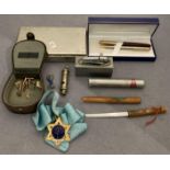 Contents to box - Jewish Ceremonial medal with light blue ribbon,