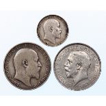 Silver Coins (3) Edward VII Florin 1907,