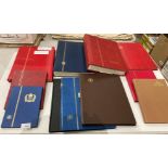 Contents to box - eleven various sized stamp albums and contents - assorted German stamps including