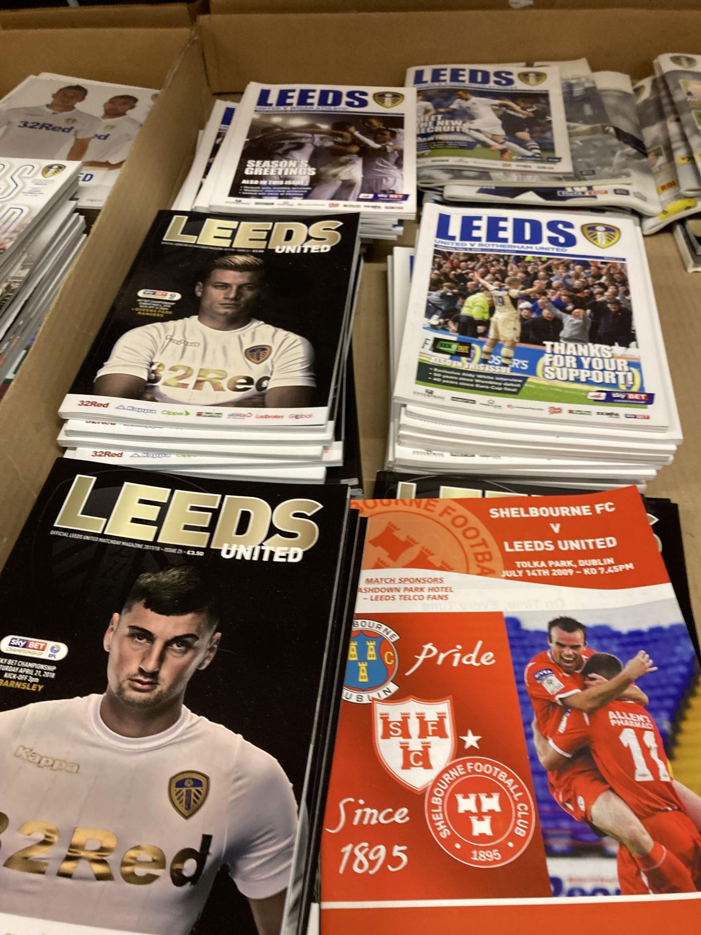 Contents to tray - a large quantity of Leeds United mainly home programmes mainly 2005/06, 2013/14, - Image 2 of 3