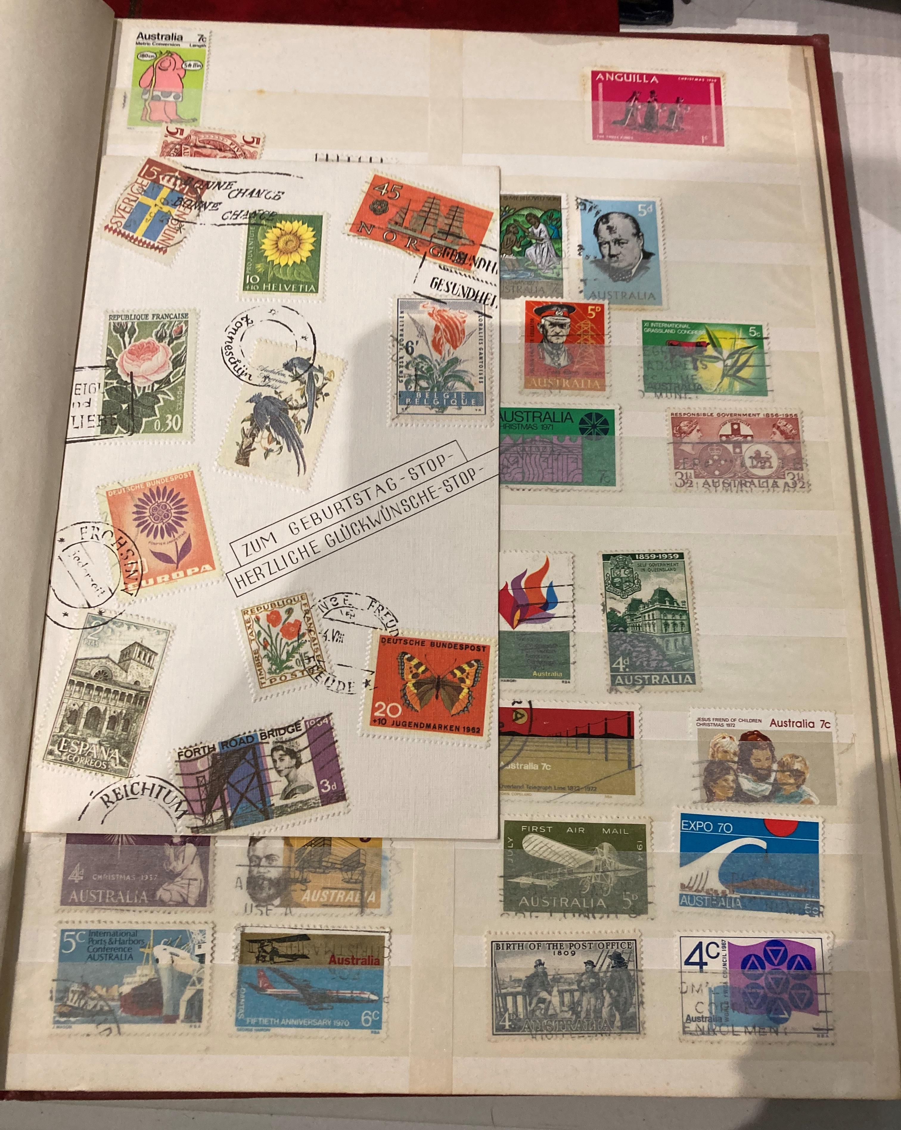 Seven stamp albums and contents - stamps from GB, - Image 3 of 15