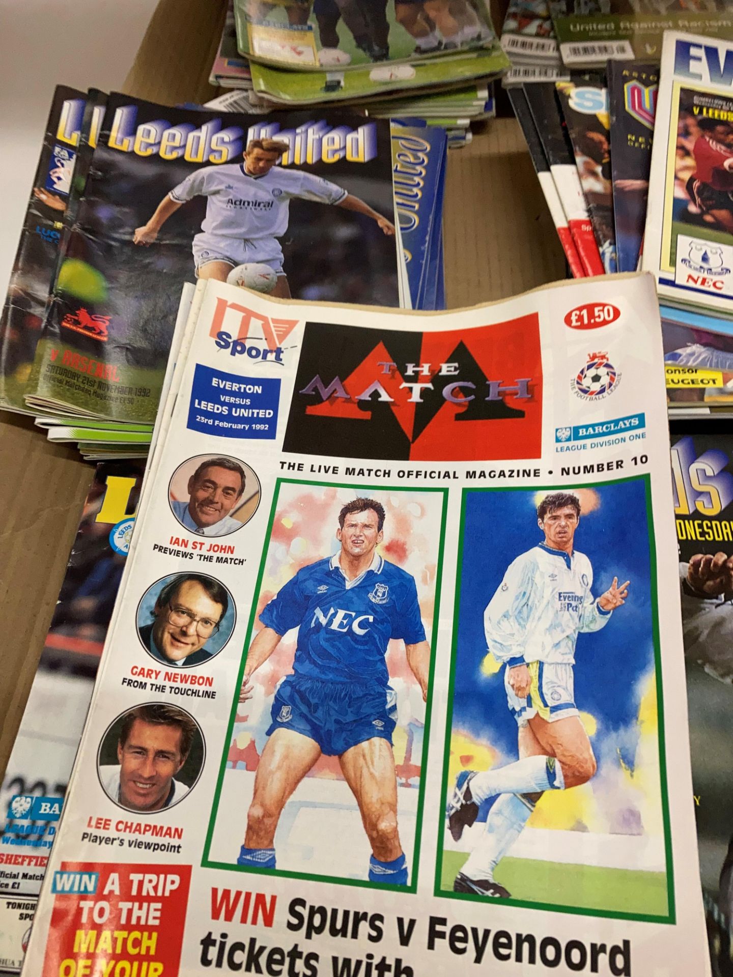 Contents to tray - large quantity of mainly home Leeds United programmes mainly 1990's but some - Image 2 of 5