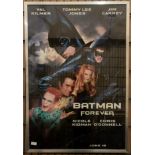 A framed film poster 'Batman Forever' 100cm x 70cm - glass cracked to bottom