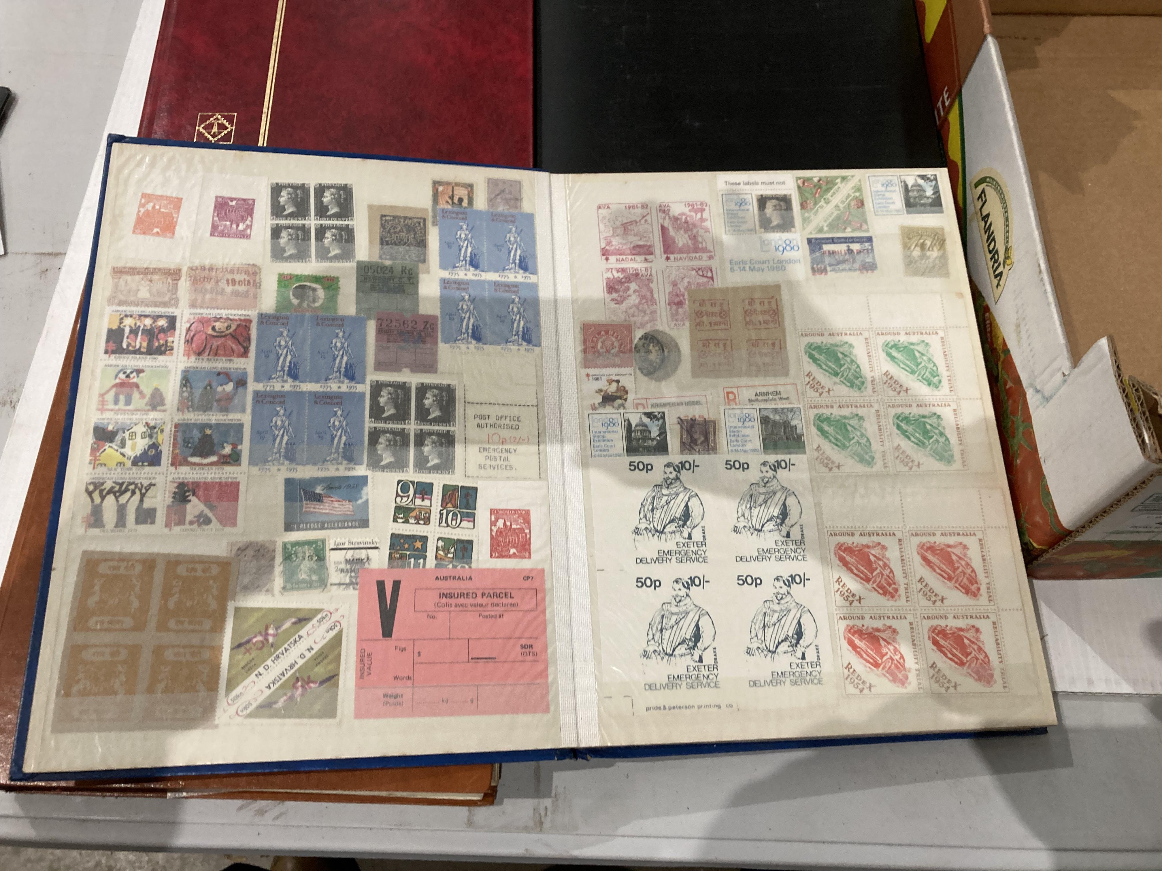 Contents to box - four stamp albums and contents containing GB and world stamps - Image 2 of 8