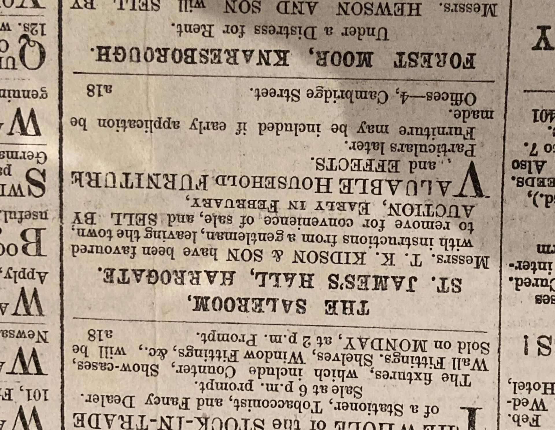 The Harrogate Advertiser and List of Visitors 66th Year of Publication - Sat Jan 4th 1902 - price - Image 7 of 11