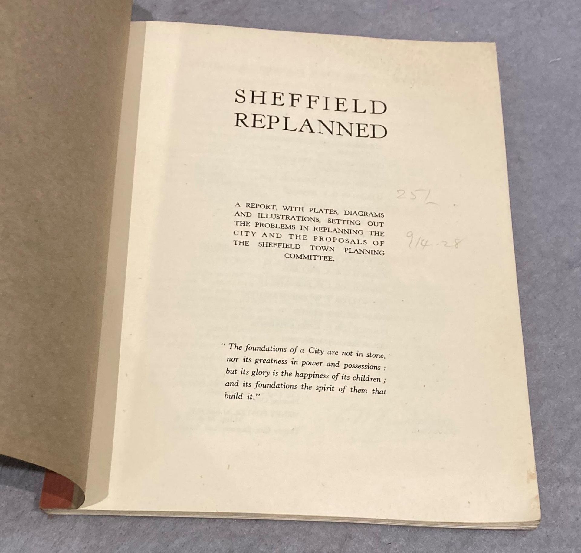 Sheffield Replanned 1945 - A report with plates, diagrams and illustrations, - Image 2 of 7