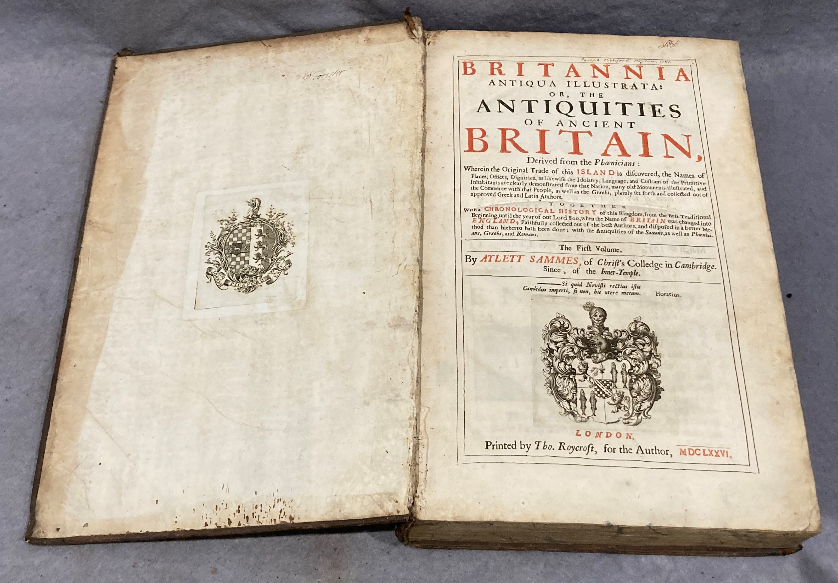 Britannia Antiqua Illustrata or the Antiquities of Ancient Britain - the fifth volume by Atlett