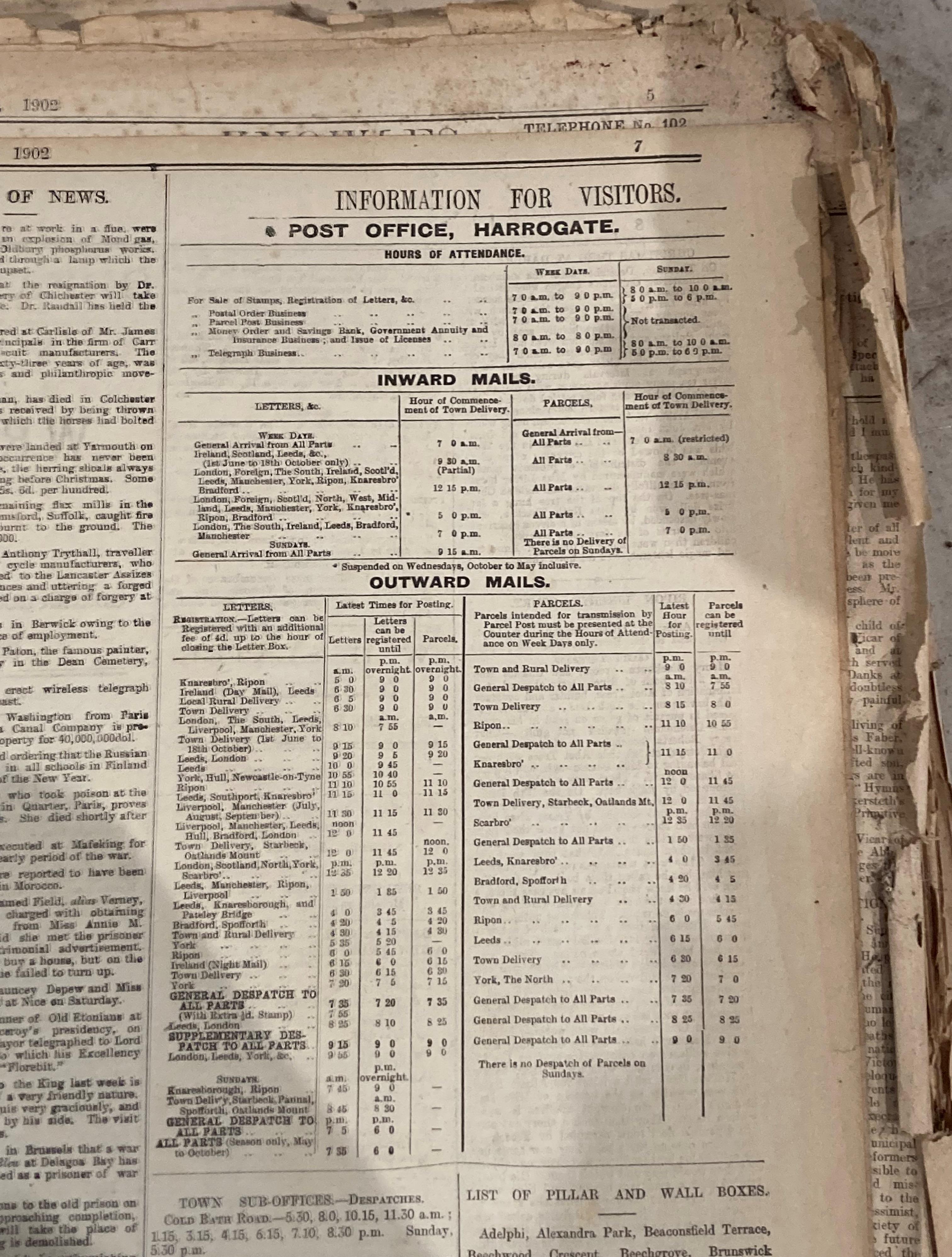 The Harrogate Advertiser and List of Visitors 66th Year of Publication - Sat Jan 4th 1902 - price - Bild 3 aus 11