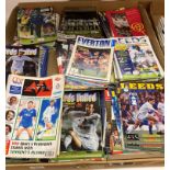 Contents to tray - large quantity of mainly home Leeds United programmes mainly 1990's but some