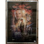 A framed film poster 'Star Wars Episode I The Phantom Menace' 90cm x 63cm