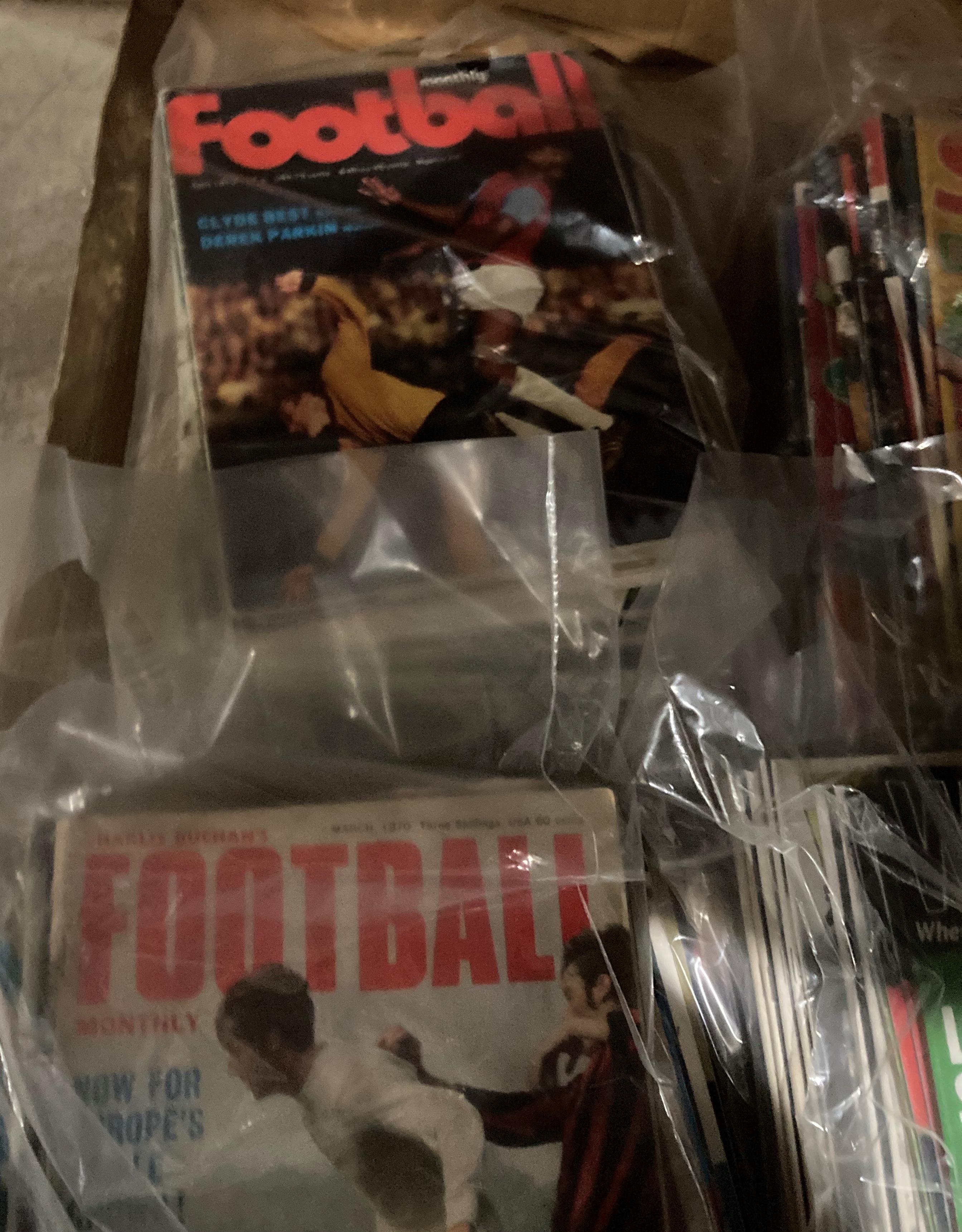 Contents to a large tray and a box - a large quantity of Football magazines and Charles Buchan's - Image 4 of 7