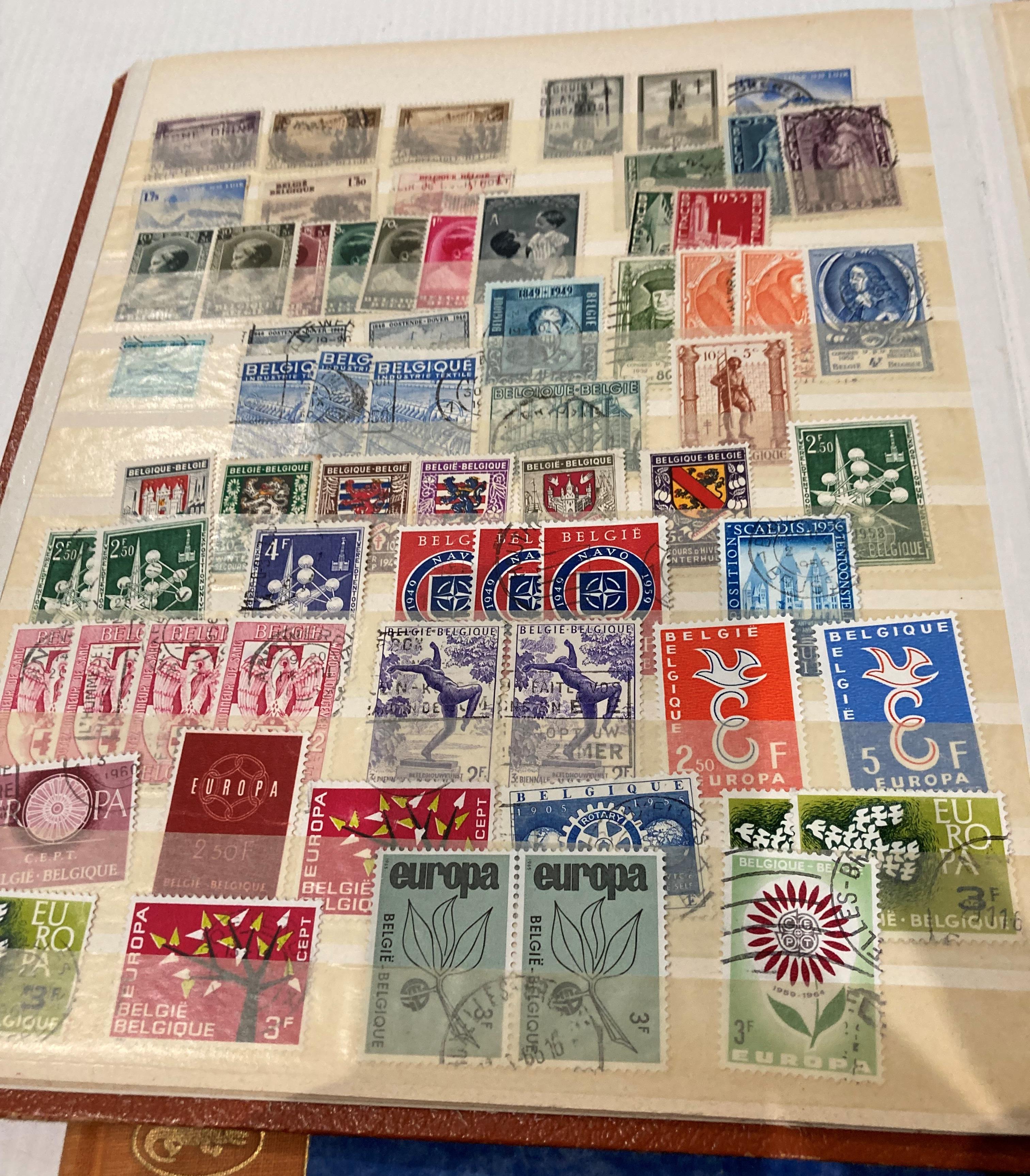 Five stamp albums and contents - Belgian stamps - three fairly full, - Image 6 of 9