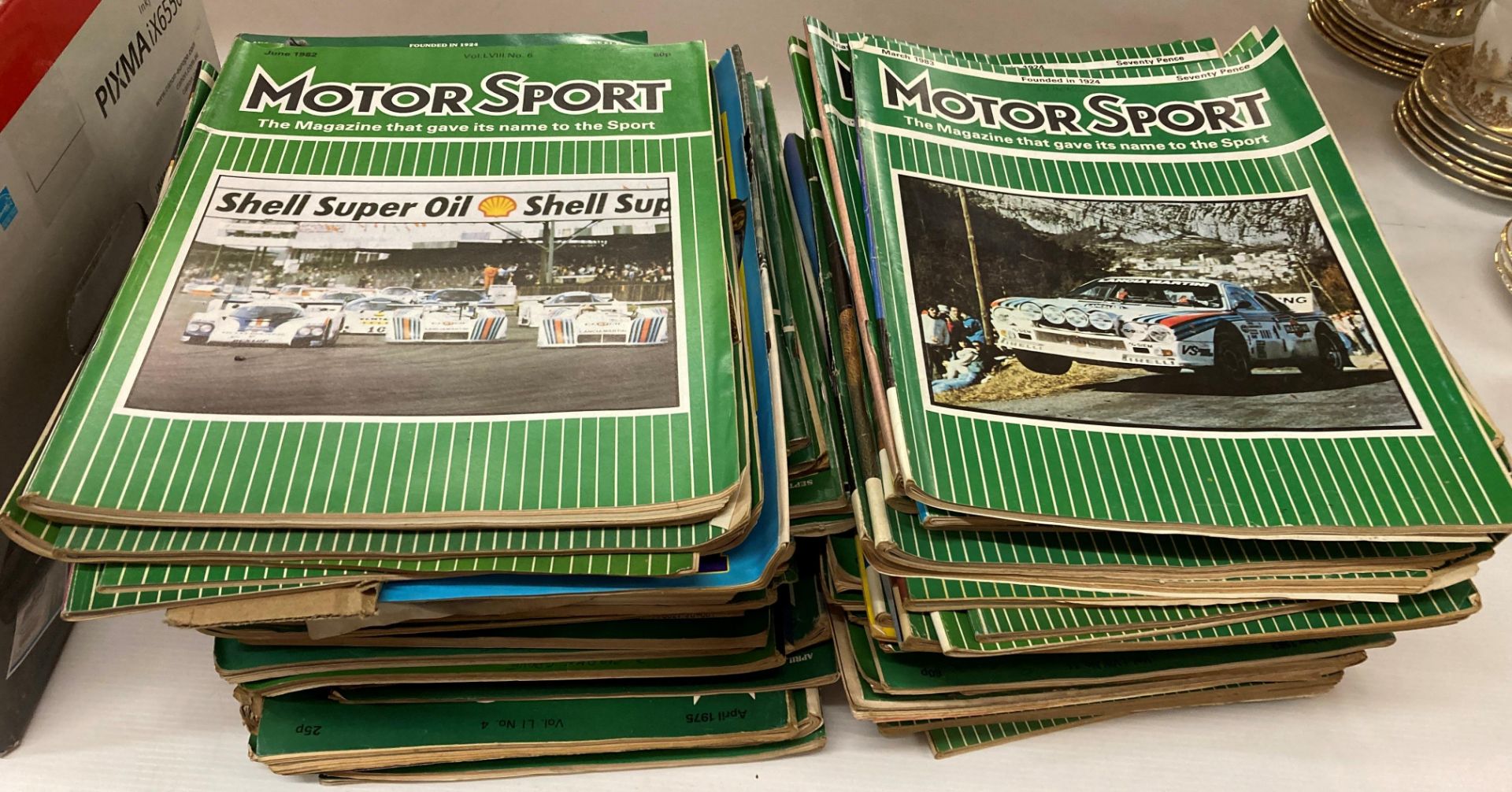 Contents to two stacks - a quantity of Motor Sport Magazines mainly 1980's/1990's (saleroom