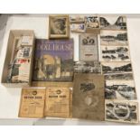Contents to tray - small signed photograph of Gracie Fields, Ration Books, Austin Seven handbook,
