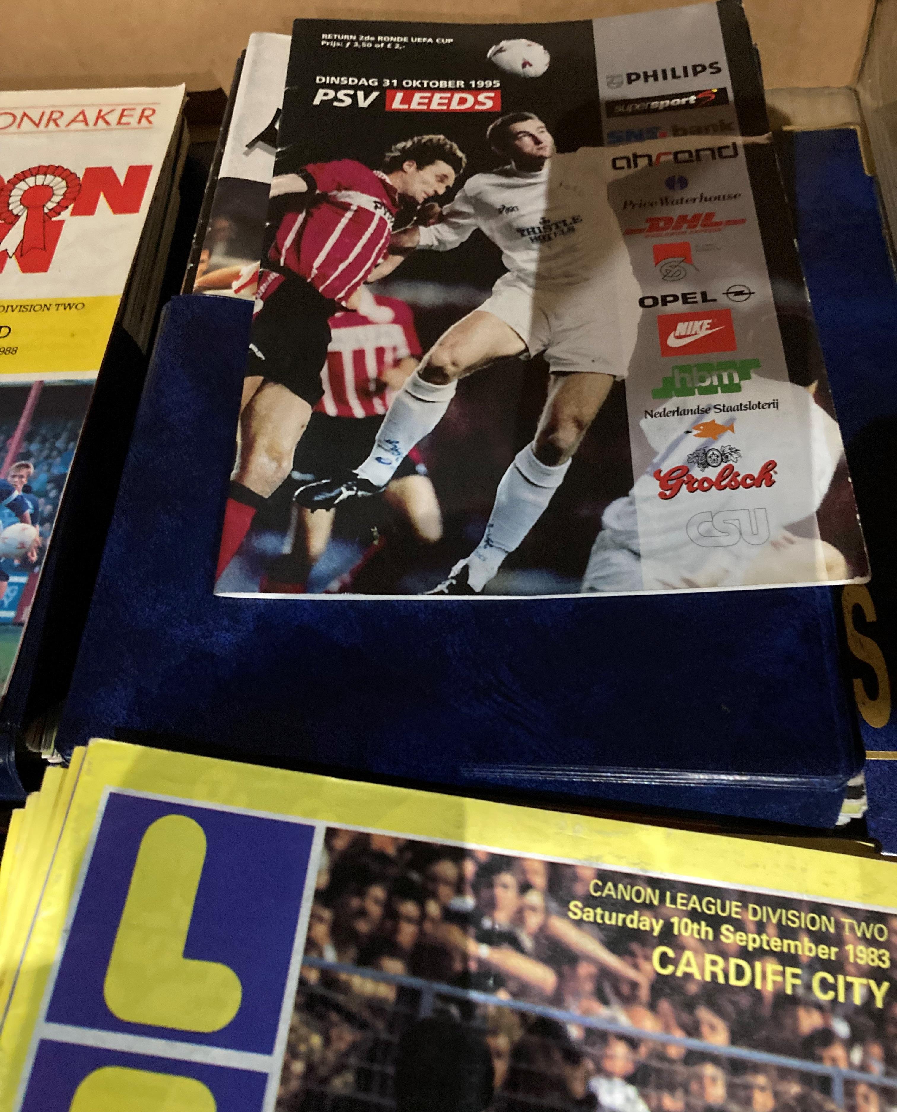 Contents to tray - a large quantity of Leeds United home and away programmes including 25 home - Image 4 of 10