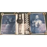 Three music posters Billie Holiday, 85cm x 60cm, 'Ska' 85cm x 60cm and Dizzy Gillespie 85cm x 60cm,