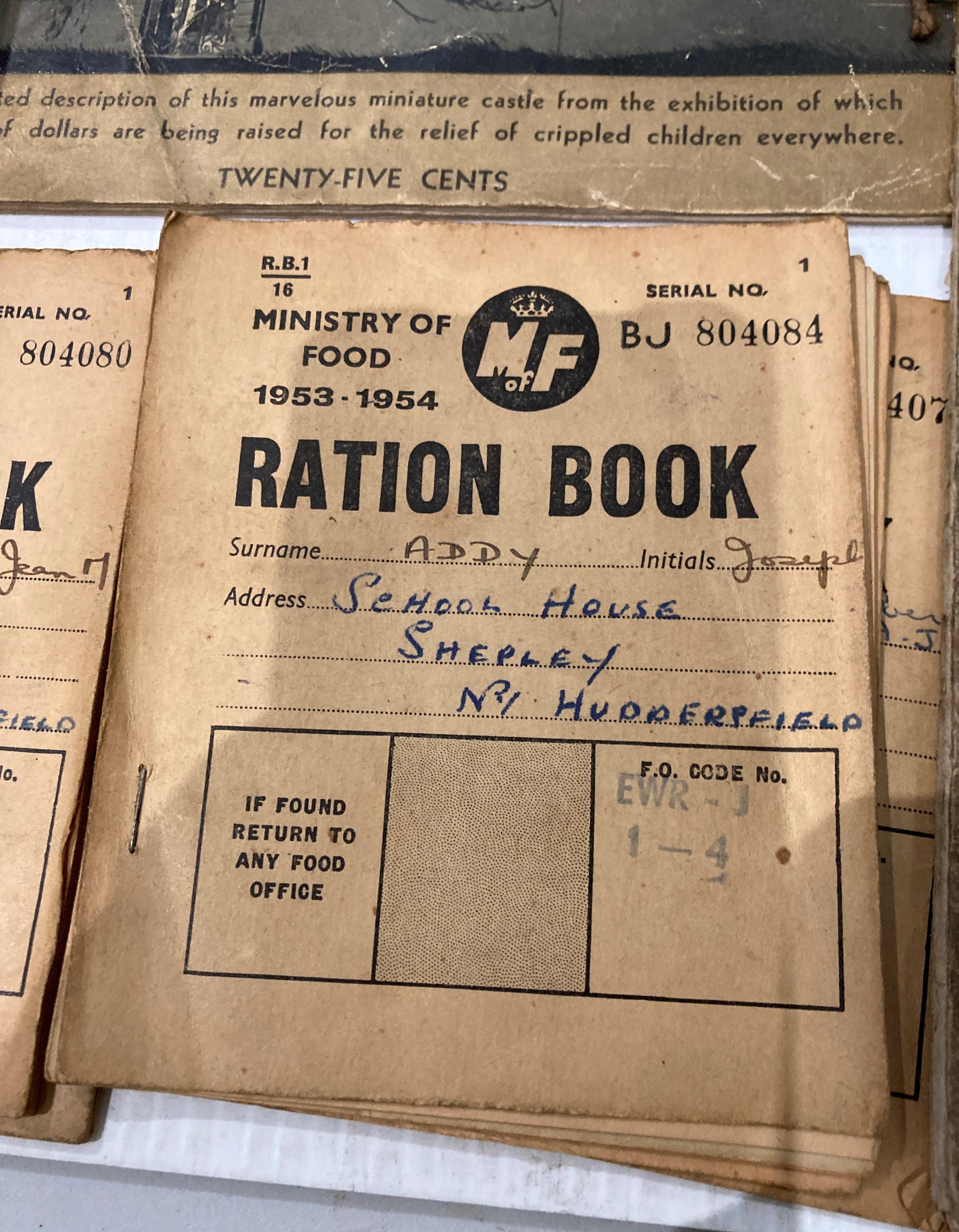 Contents to tray - small signed photograph of Gracie Fields, Ration Books, Austin Seven handbook, - Image 6 of 10