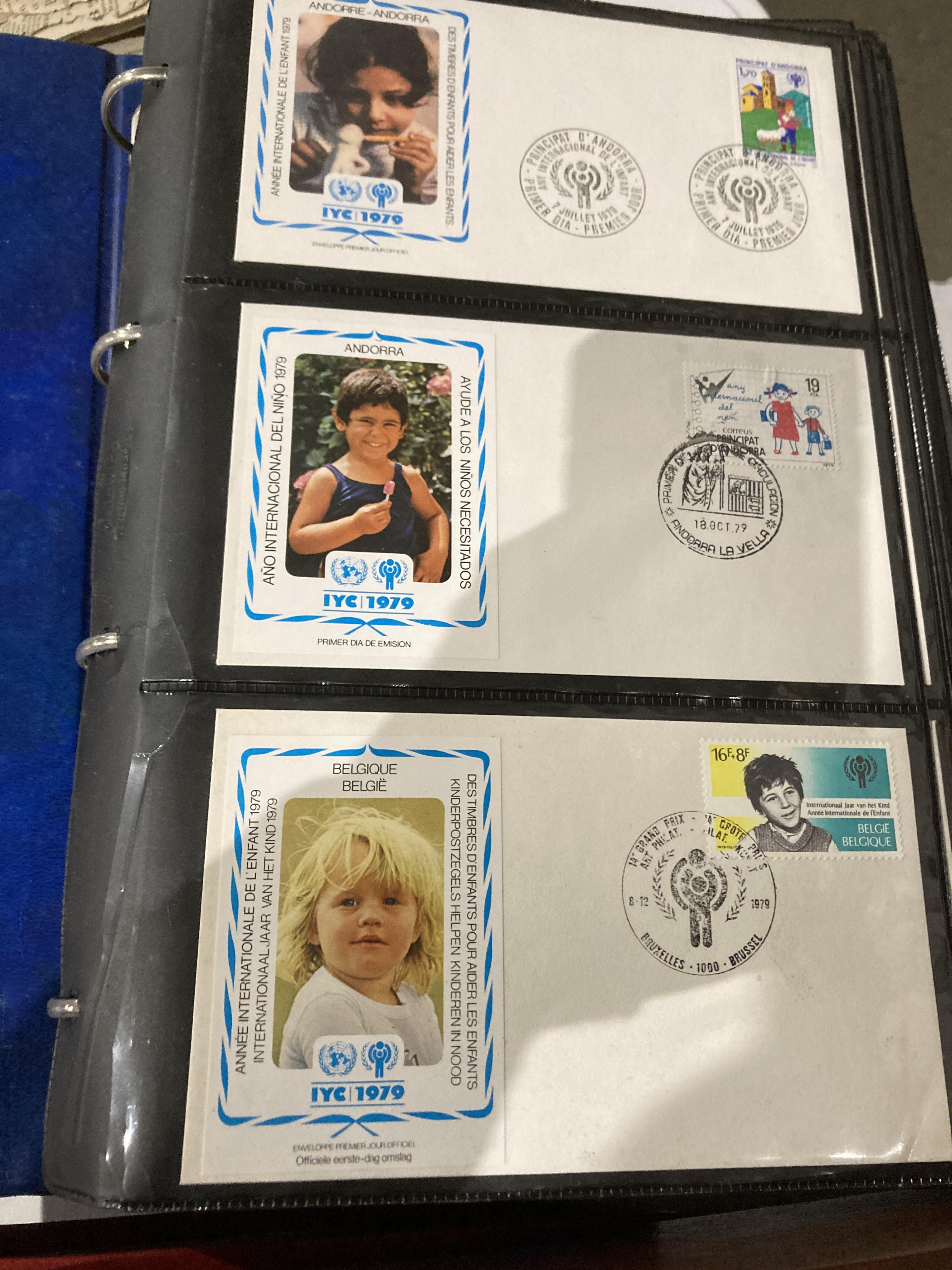 Contents to box - eight albums containing World First Day covers featuring, fifty years of Unicef, - Image 2 of 11