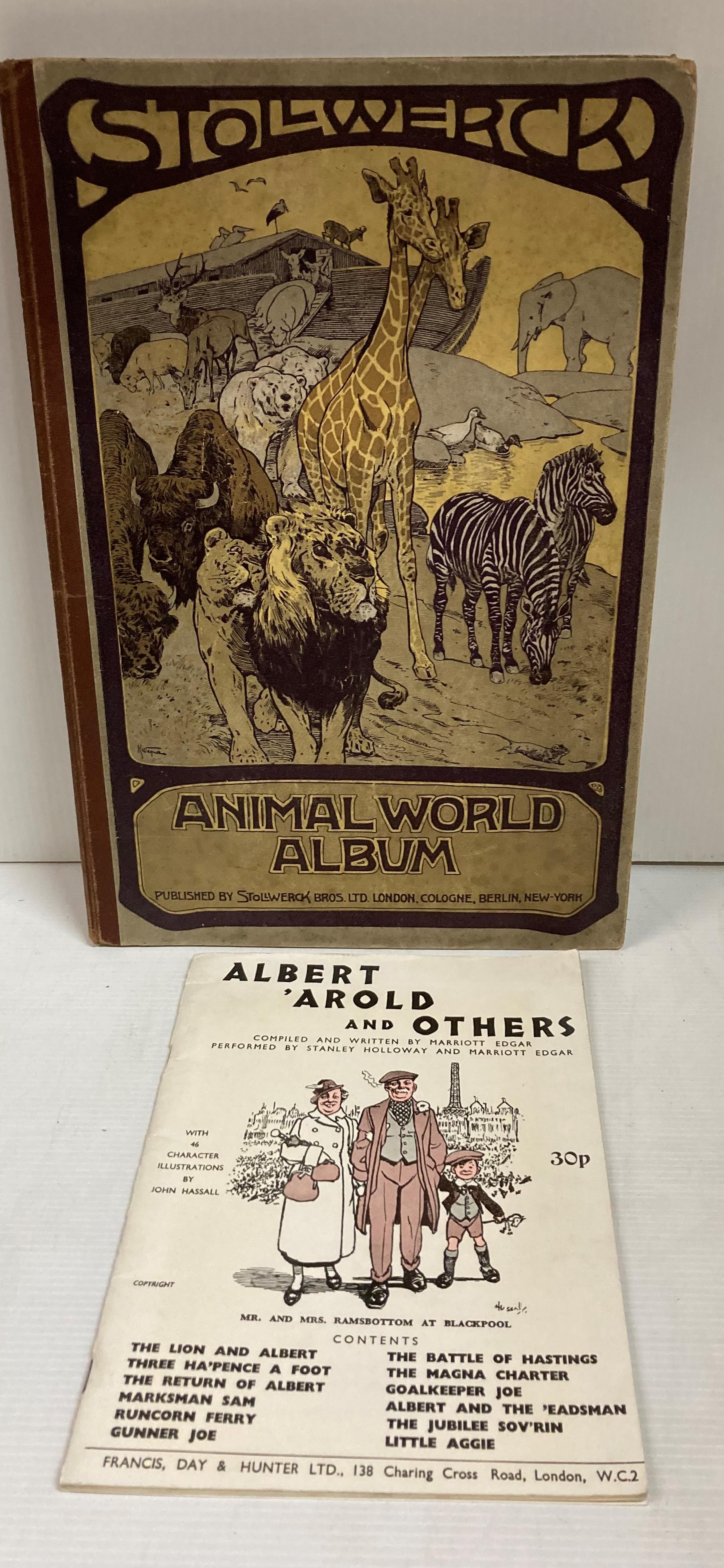 A Stollwerck Bros Animal World album, missing thirteen pictures from a total of 144,