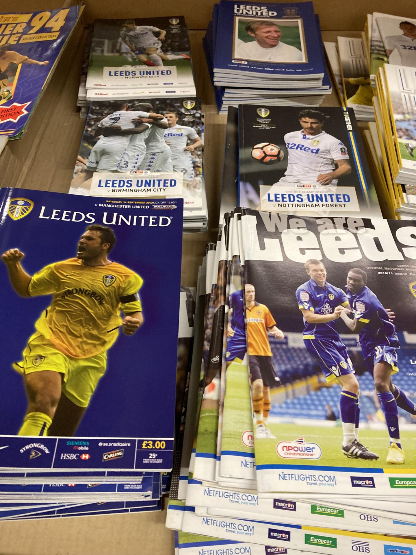 Contents to tray - a large quantity of Leeds United home programmes some 2002 but mainly 2010/11 - Image 2 of 3