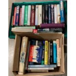 Contents to two boxes - a quantity of biographies and autobiographies including John Stalker,