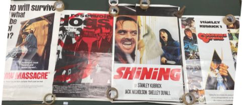 Four posters of iconic films 'Clockwork Orange' 90cm x 65cm,