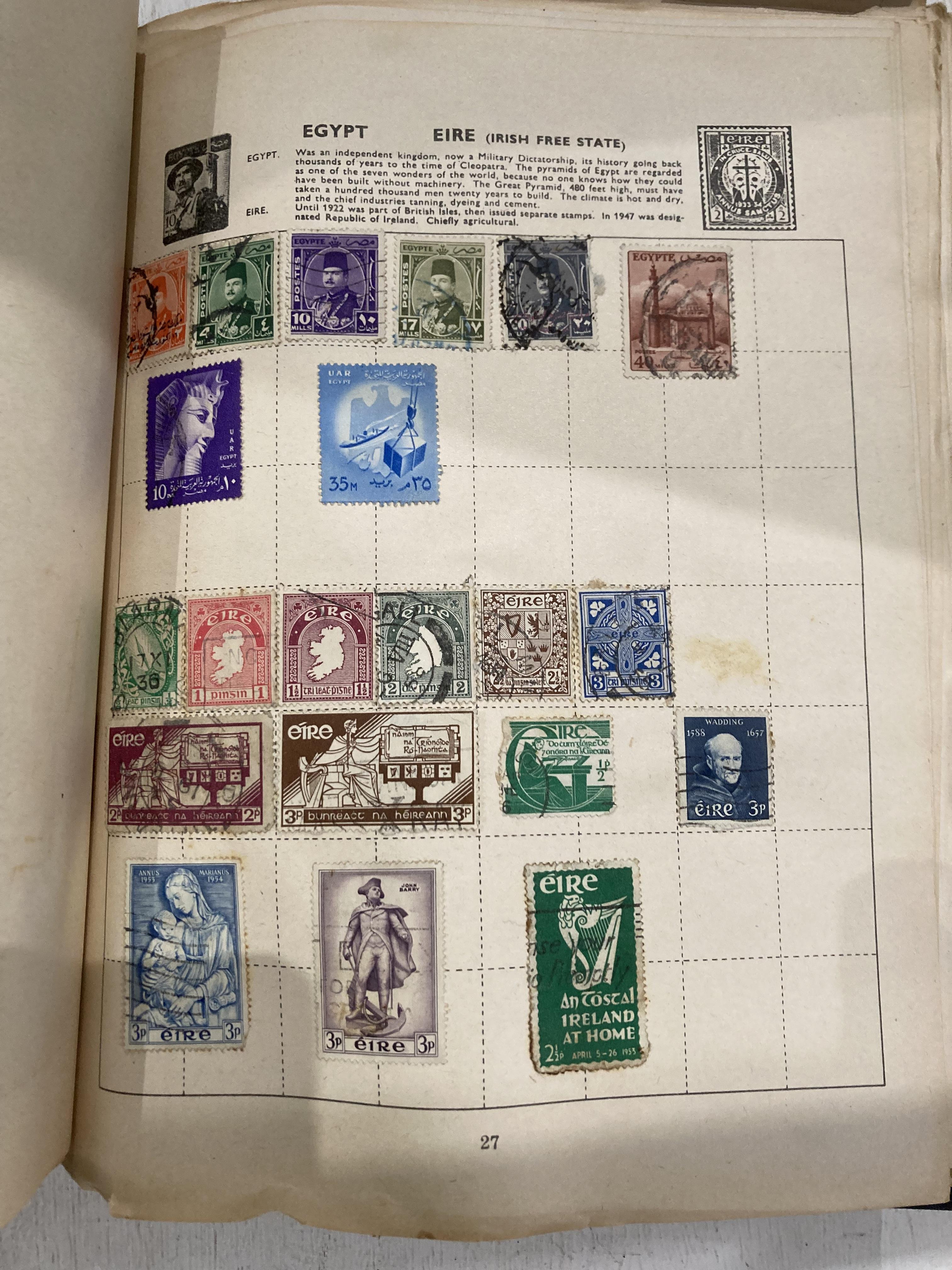 Contents to tray - a small Lincoln and a Rapid stamp album and contents, World stamps, - Image 11 of 11