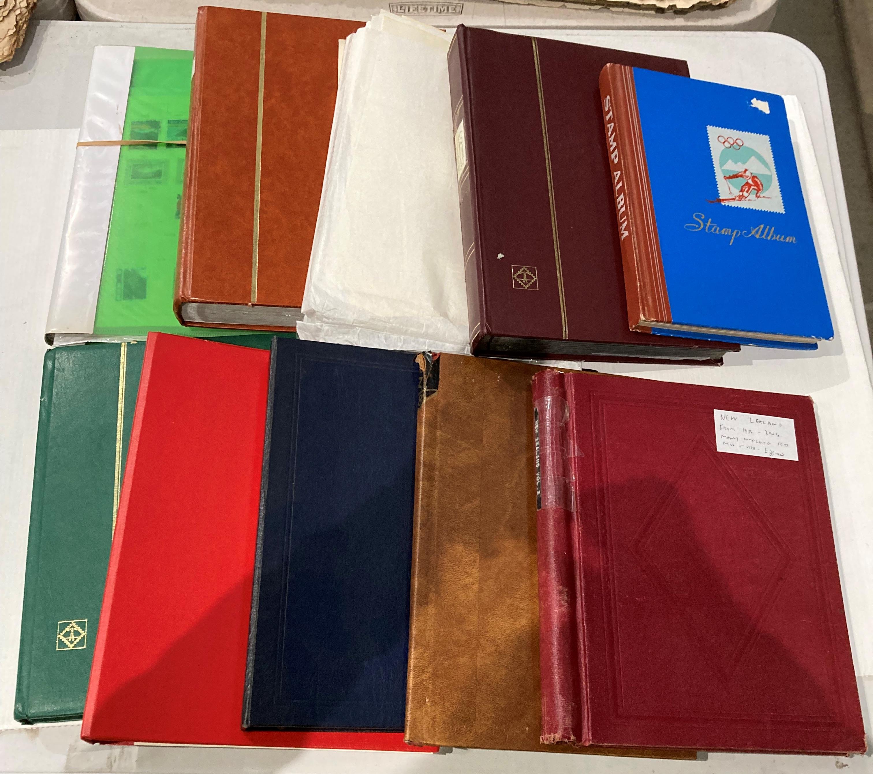 Contents to box ten stamp albums and folders complete with contents - a large quantity of mainly