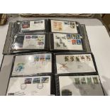 Two blue lever arch files and contents - 225 mainly Post Office and Royal Mail First Day Covers -