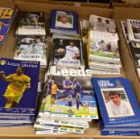 Contents to tray - a large quantity of Leeds United home programmes some 2002 but mainly 2010/11