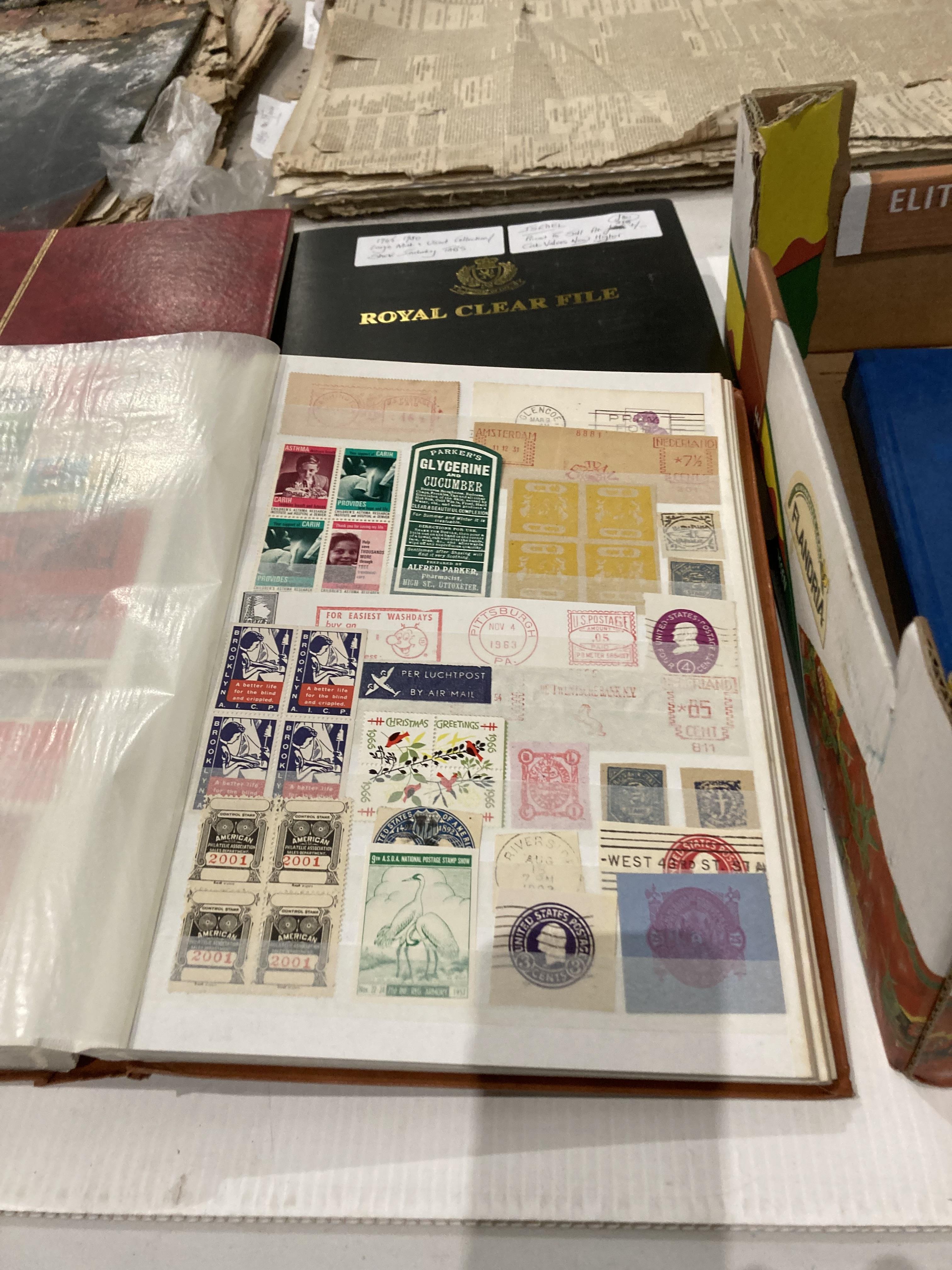 Contents to box - four stamp albums and contents containing GB and world stamps - Image 3 of 8