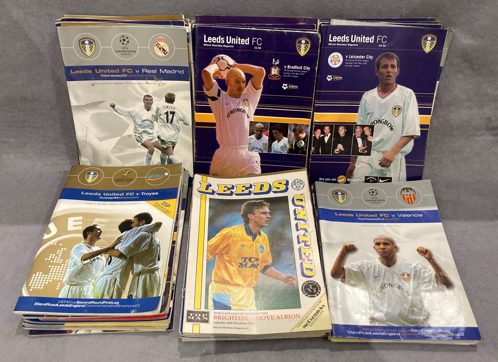Collection of Leeds United mainly home programmes - late 1990's/early 2000's including some