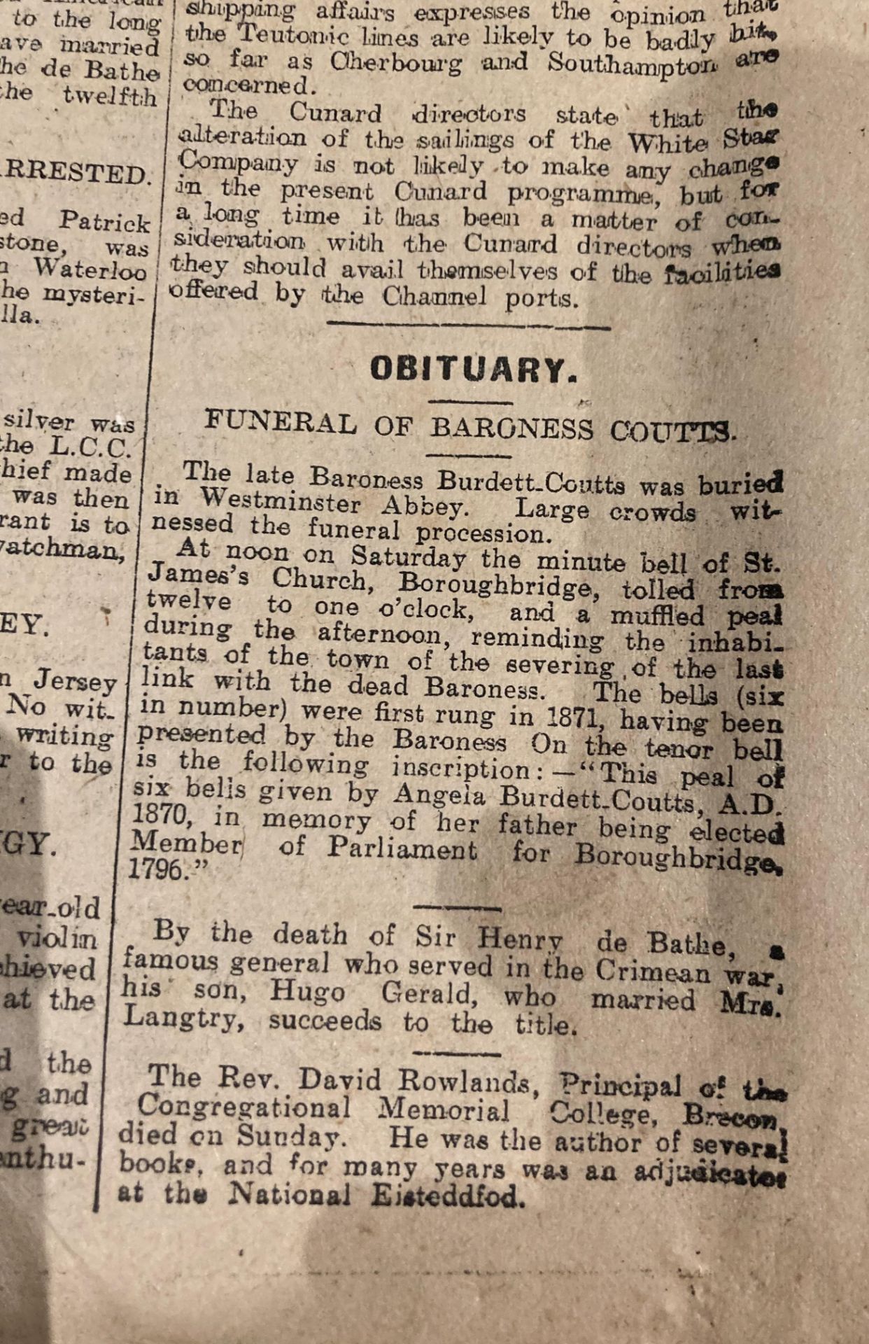 The Harrogate Herald and Weekly List of Visitors No 47 vol LXIII - Wed Jan 2nd 1907 to Dec 25th - Image 2 of 9