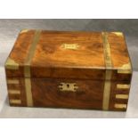 A Victorian walnut box desk 35cm x 23cm x 15cm,