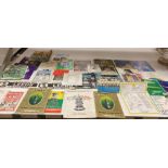 Contents to tray - thirty plus programmes and other ephemera mainly Leeds United related including